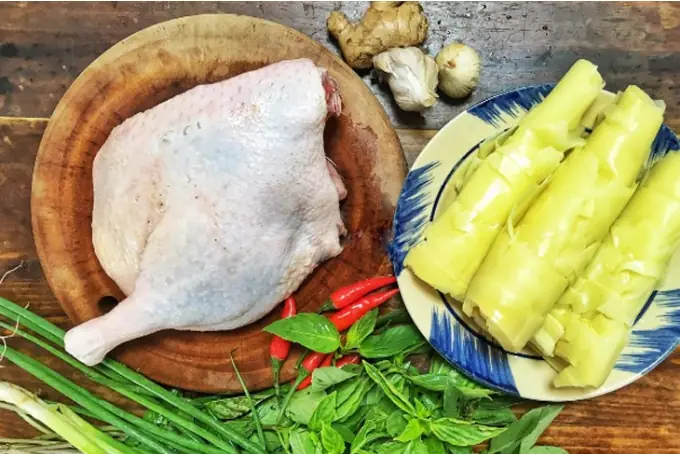 Nguyên liệu làm canh ngan măng tươi