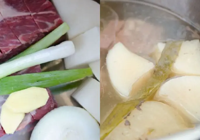 Nấu canh sườn bò hàn quốc