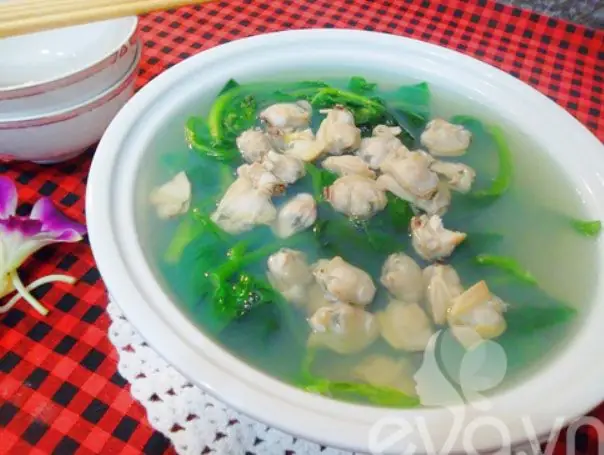 Canh Mồng Tơi Nấu Ngao