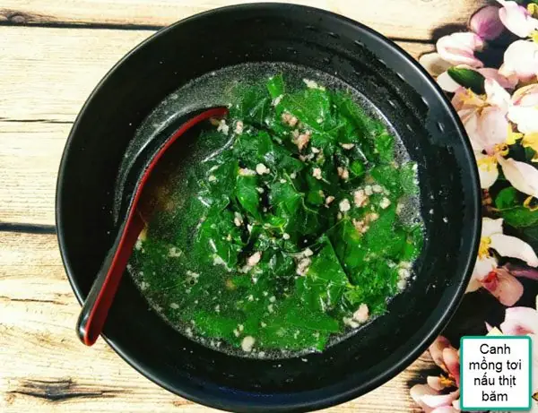Canh Mồng Tơi Nấu Thịt Băm