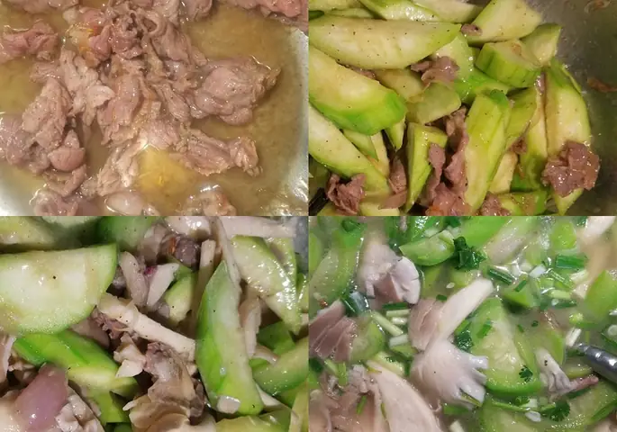 Các bước làm canh mướp thịt bò