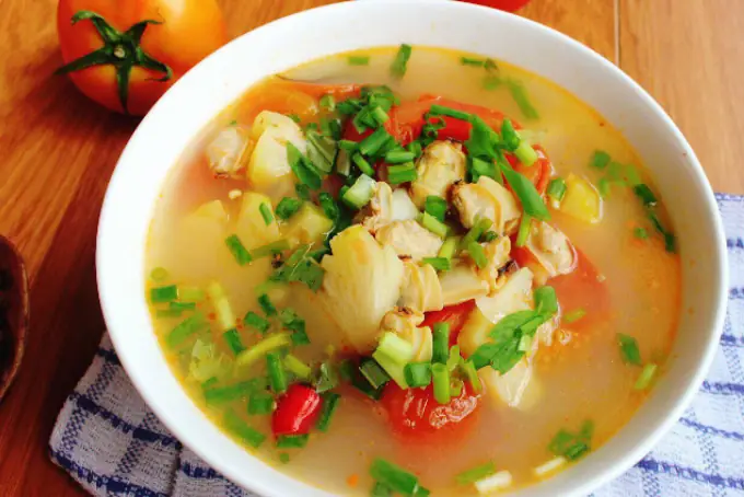 Thành phẩm nghêu nấu canh chua Thành phẩm nghêu nấu canh chua