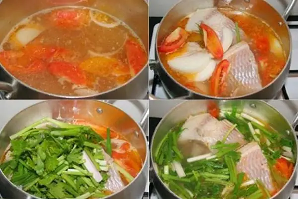 Bước 2: Nấu Canh Cá Điêu Hồng
