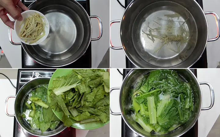 Cách làm canh cải bẹ xanh nấu gừng