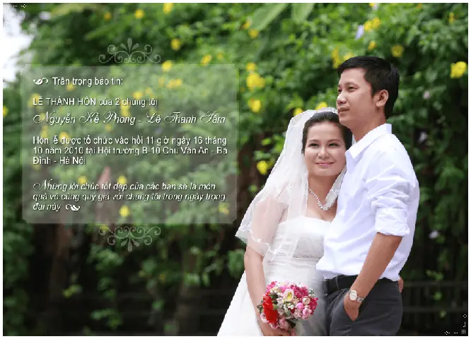 thiệp báo hỷ - Nhà hàng Hương Sen