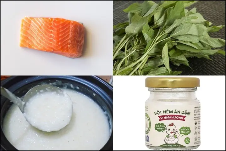 3Nấu cháo rau đay cá hồi cho bé (Công thức do người dùng chia sẻ) 3Nấu cháo rau đay cá hồi cho bé (Công thức do người dùng chia sẻ)