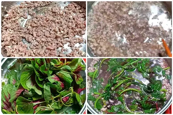 Bước 3: Rau Dền Cơm Nấu Canh