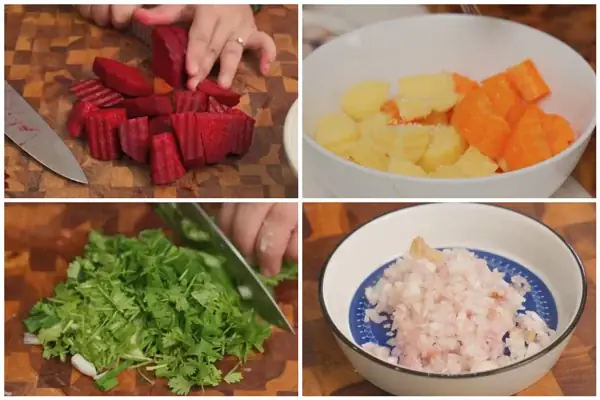 Bước 1: Sơ Chế Rau Củ