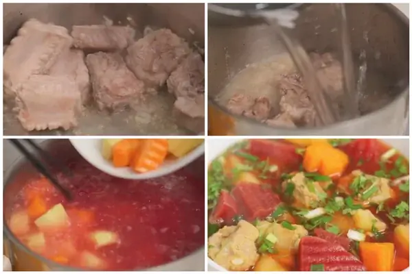 Bước 3: Cách Nấu Canh Súp Củ Dền