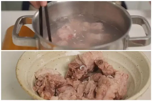 Bước 2: Sơ Chế Xương Heo