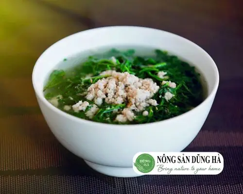 Rau diếp thơm nấu thịt băm