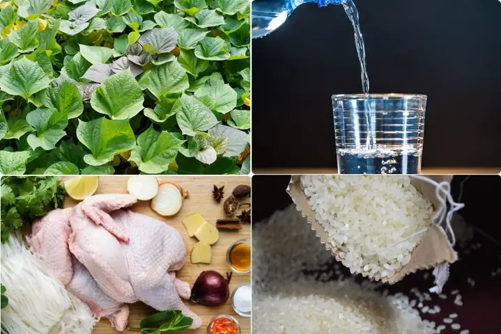 Cháo rau lang mix thịt gà Cháo rau lang mix thịt gà