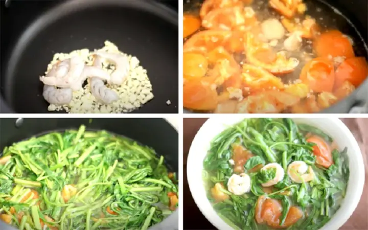 2canh Rau Muống Cà Chua 2canh Rau Muống Cà Chua