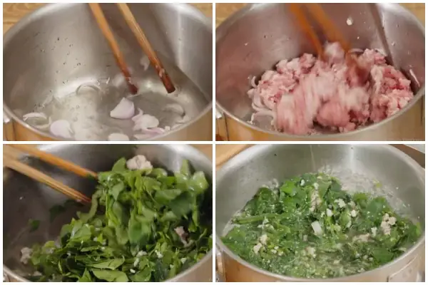 Bước 2: Nấu canh rau ngót