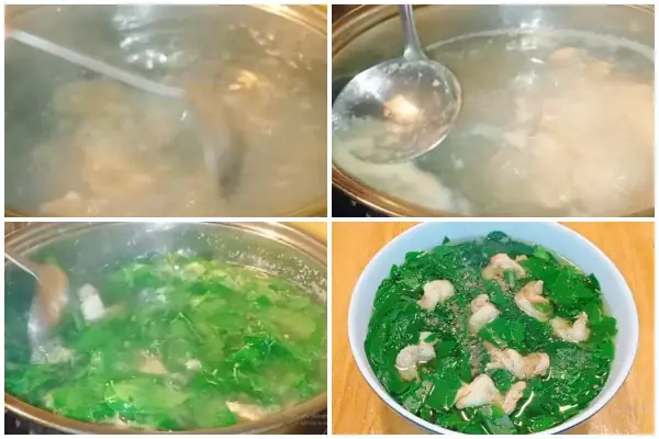 Bước 2: Cách nấu rau ngót nấu canh tôm