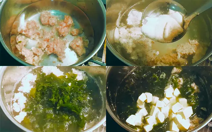 Bước 2: Nấu Canh Rong Biển Đậu Hũ Non