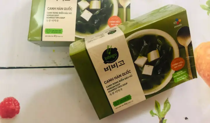 cách nấu canh rong biển đóng gói