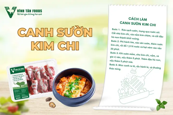 Cách Nấu Canh Kim Chi Sườn Heo