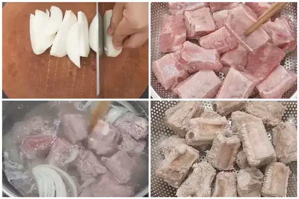 Bước 1: Sơ chế sườn heo Bước 1: Sơ chế sườn heo