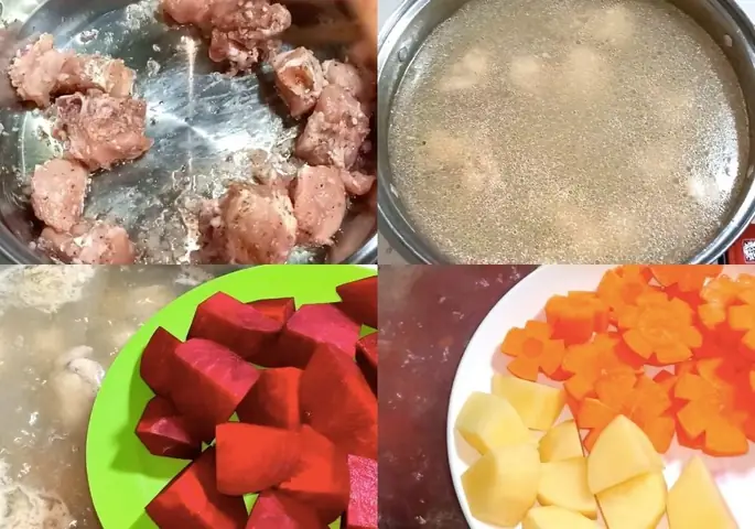 Nấu canh củ dền xương heo Nấu canh củ dền xương heo