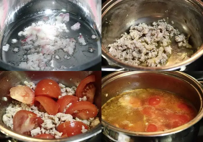 Nấu Canh Cà Chua Thịt Băm Nấu Canh Cà Chua Thịt Băm