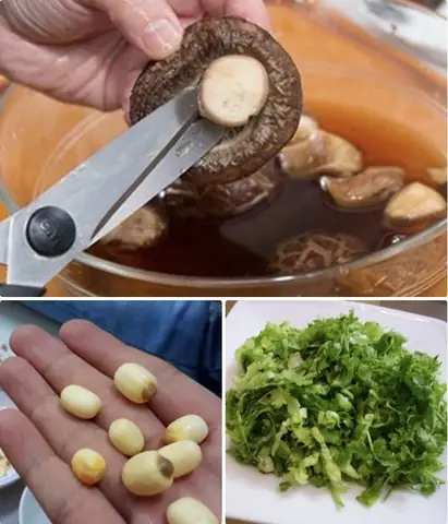 B. Sơ chế nguyên liệu khác để chế biến món canh gà hạt sen