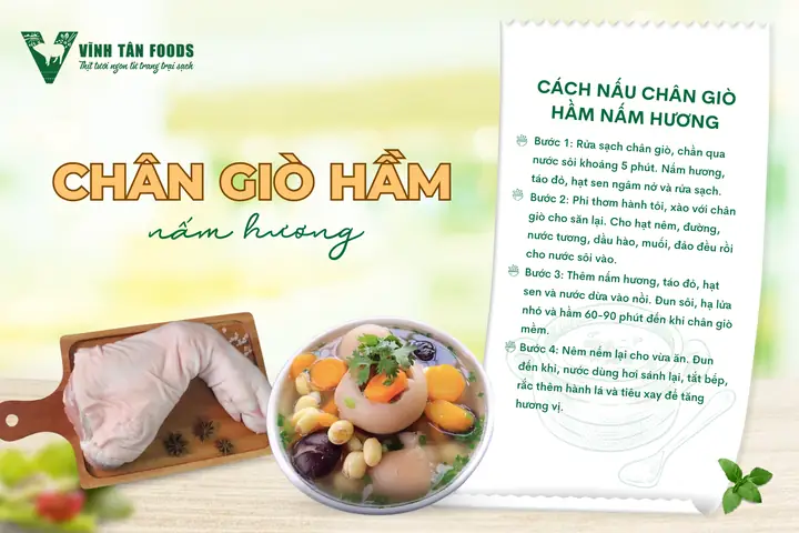 Cách Nấu Món Chân Giò Hầm Nấm Hương Tại Nhà