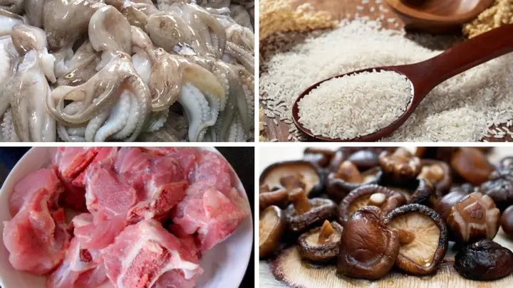 1Nguyên liệu nấu cháo bạch tuộc 1Nguyên liệu nấu cháo bạch tuộc