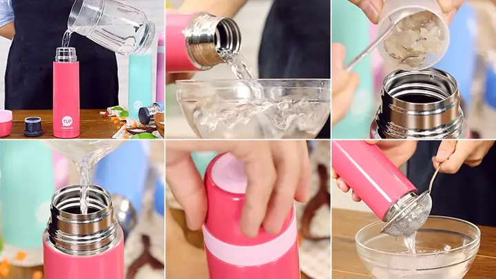 Bước 3: Cho gạo và nước sôi vào phích và ủ cháo