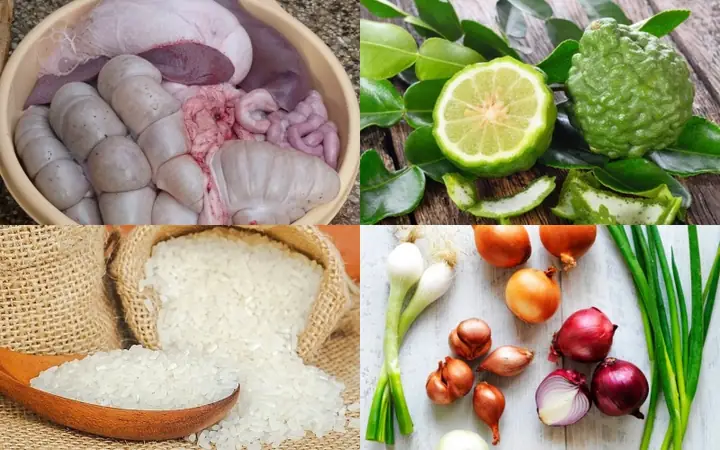 1Nguyên liệu làm món cháo bò Tri Tôn 1Nguyên liệu làm món cháo bò Tri Tôn