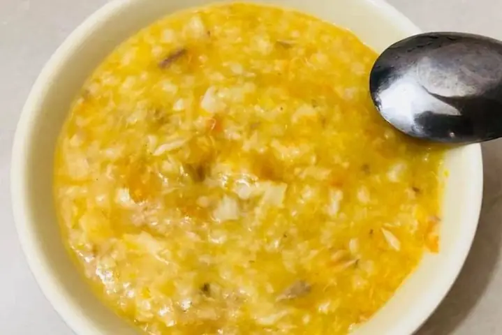 Cháo cá dìa với bí đỏ