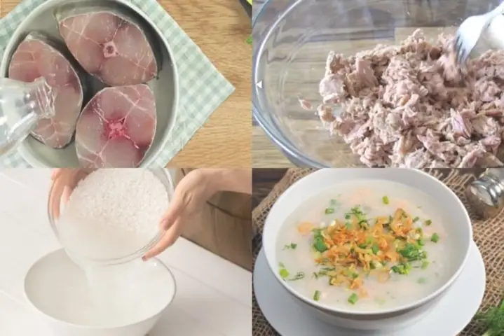 4Cháo cá ngừ bí đỏ cho bé