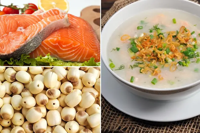 1. Nguyên liệu cho cách nấu cháo cá hồi cho bé tại nhà