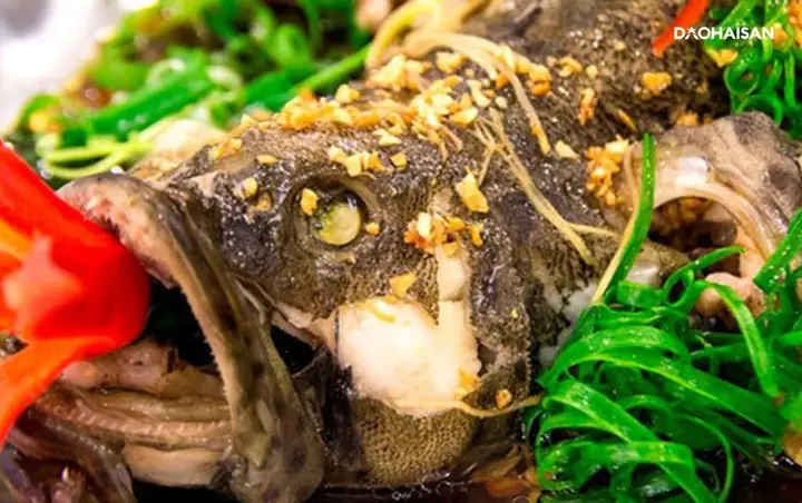 Cá song (cá mú) hấp gừng hành Cá song (cá mú) hấp gừng hành