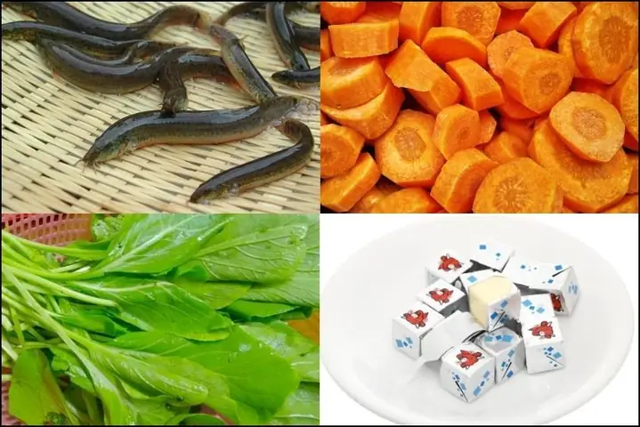 2Cháo cá chạch với cà rốt và phô mai