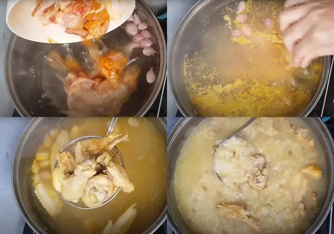 Nấu Cháo Gà Đậu Xanh