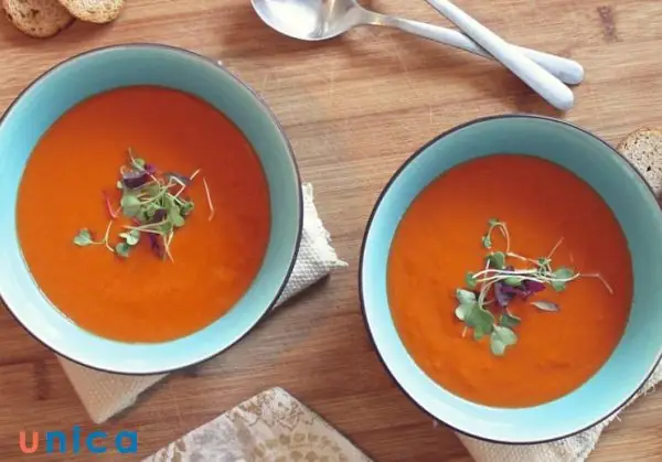 Cháo gấc tươi với đậu xanh Cháo gấc tươi với đậu xanh