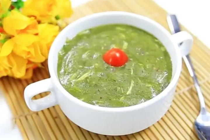 Cháo Cua Đồng Với Mồng Tơi Và Mướp