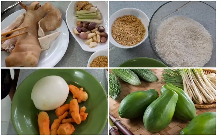 1Nguyên liệu làm món cháo dựng bò