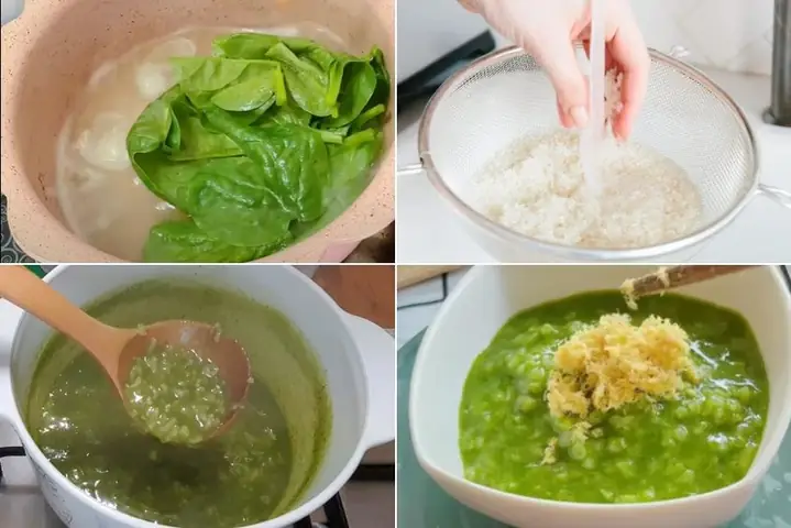 Cháo mồng tơi với ruốc ếch cho bé ăn dặm lạ miệng (công thức do người dùng chia sẻ)
