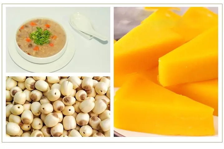 Cháo gạo lứt bí đỏ và hạt sen cho bé