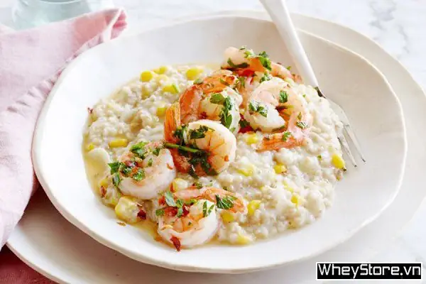 Cách 4: Cháo Yến Mạch Tôm Tươi