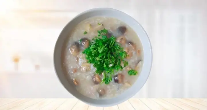 Cháo Nghêu Nấm Rơm