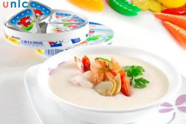 Cháo thịt bò phô mai cho bé