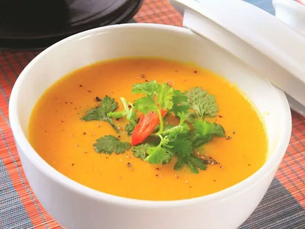 Cháo thịt bò, bí đỏ