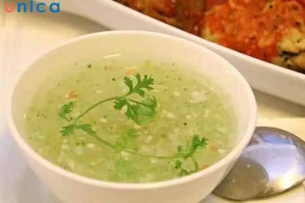 Cháo thịt bò bí xanh