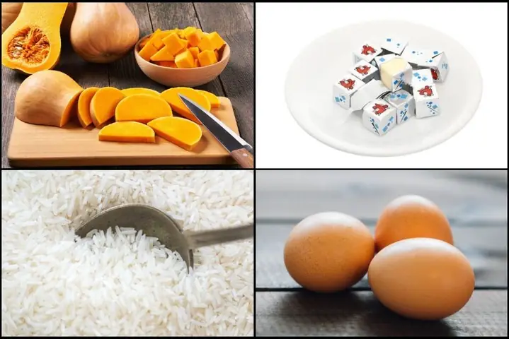 2Cháo bí đỏ phô mai cho bé nấu với trứng gà (Công thức do người dùng chia sẻ)