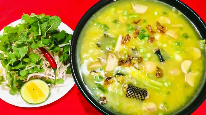 1Rắn hổ hành nấu cháo đậu xanh