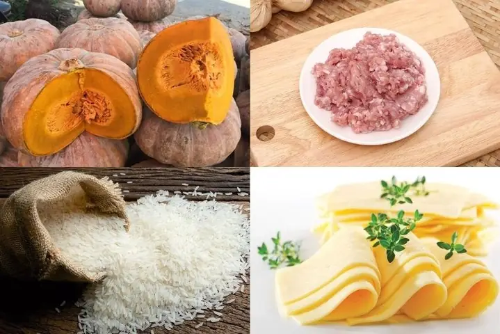 2.3. Cháo thịt heo bí đỏ phô mai