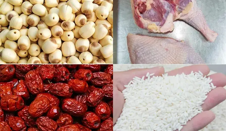 5.5. Cháo Gà Cùng Táo Đỏ Khô